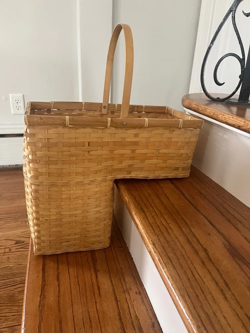 Woven Rattan Stair Basket - Picture 1 of 6
